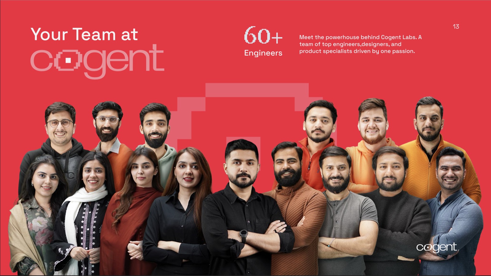 The Cogent Labs team: 60+ engineers, designers, and product specialists
